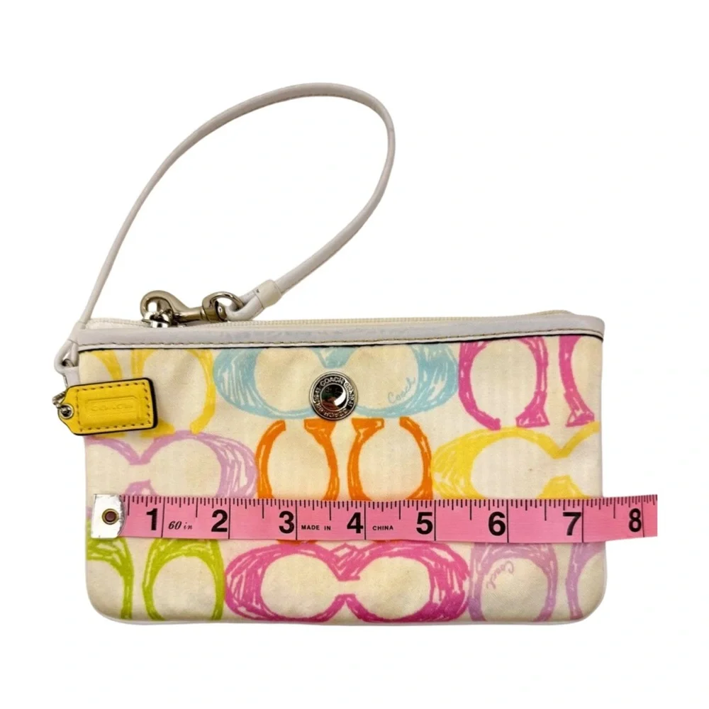 Coach Vintage Scribble C Print Wristlet Multicolor Canvas Y2K Era